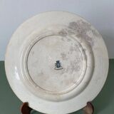 Old flat plate stamped FL (Faïence de Lyon), Floréal model.