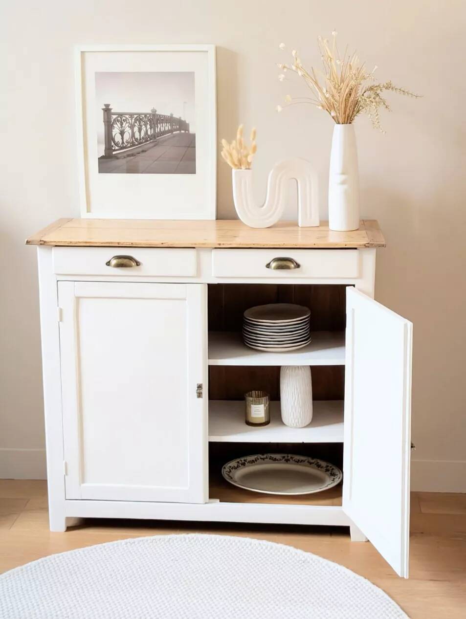Buffet parisien vintage rénové