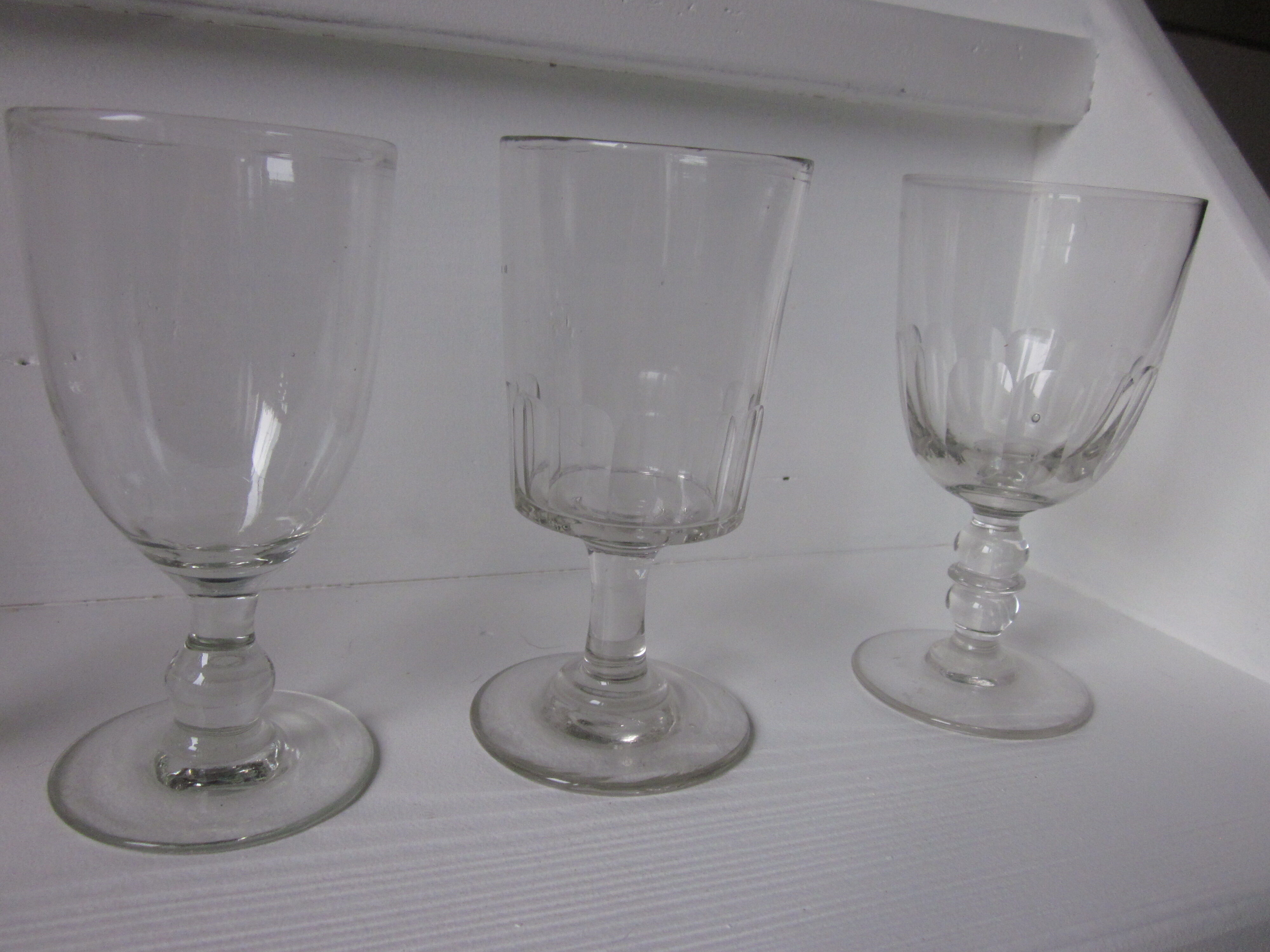 Batch of 6 old glass glass blown depareillè