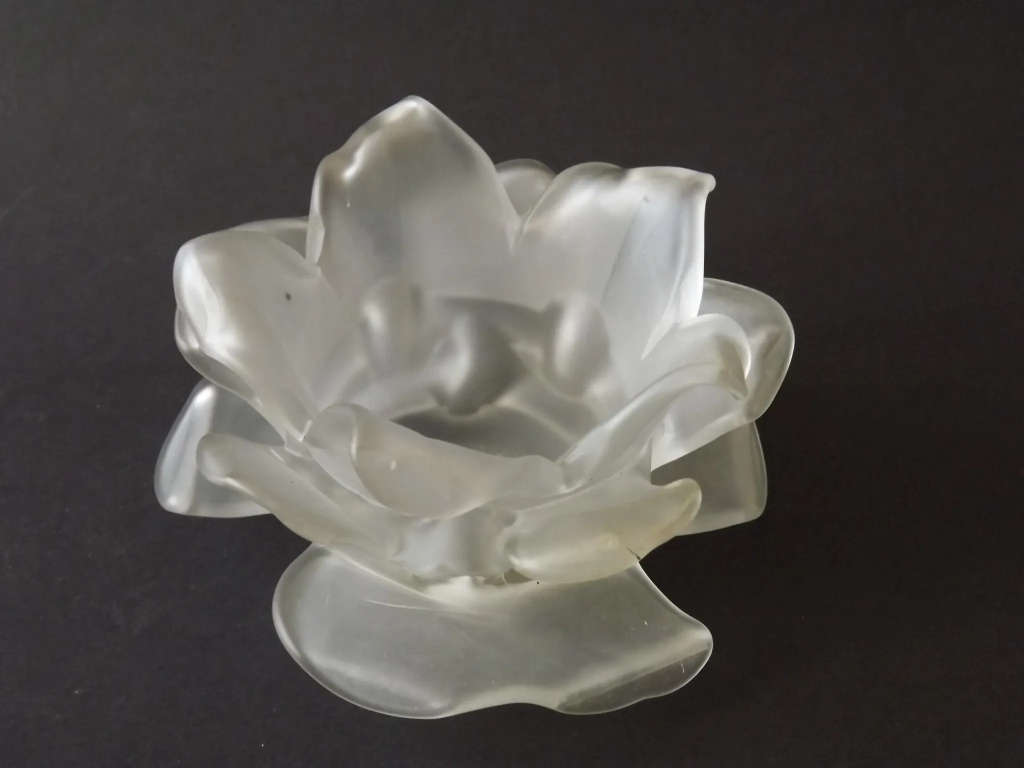 Vintage Art Deco Frosted Satin Glass Rose Flower Lamp Shade