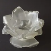 Vintage Art Deco Frosted Satin Glass Rose Flower Lamp Shade