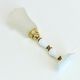 White opaline glass boudoir Art Deco lamp with tulip pleated glass shade