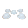 Lot de 5 tasses avec soucoupes Arcopal, Harlequin, blanc