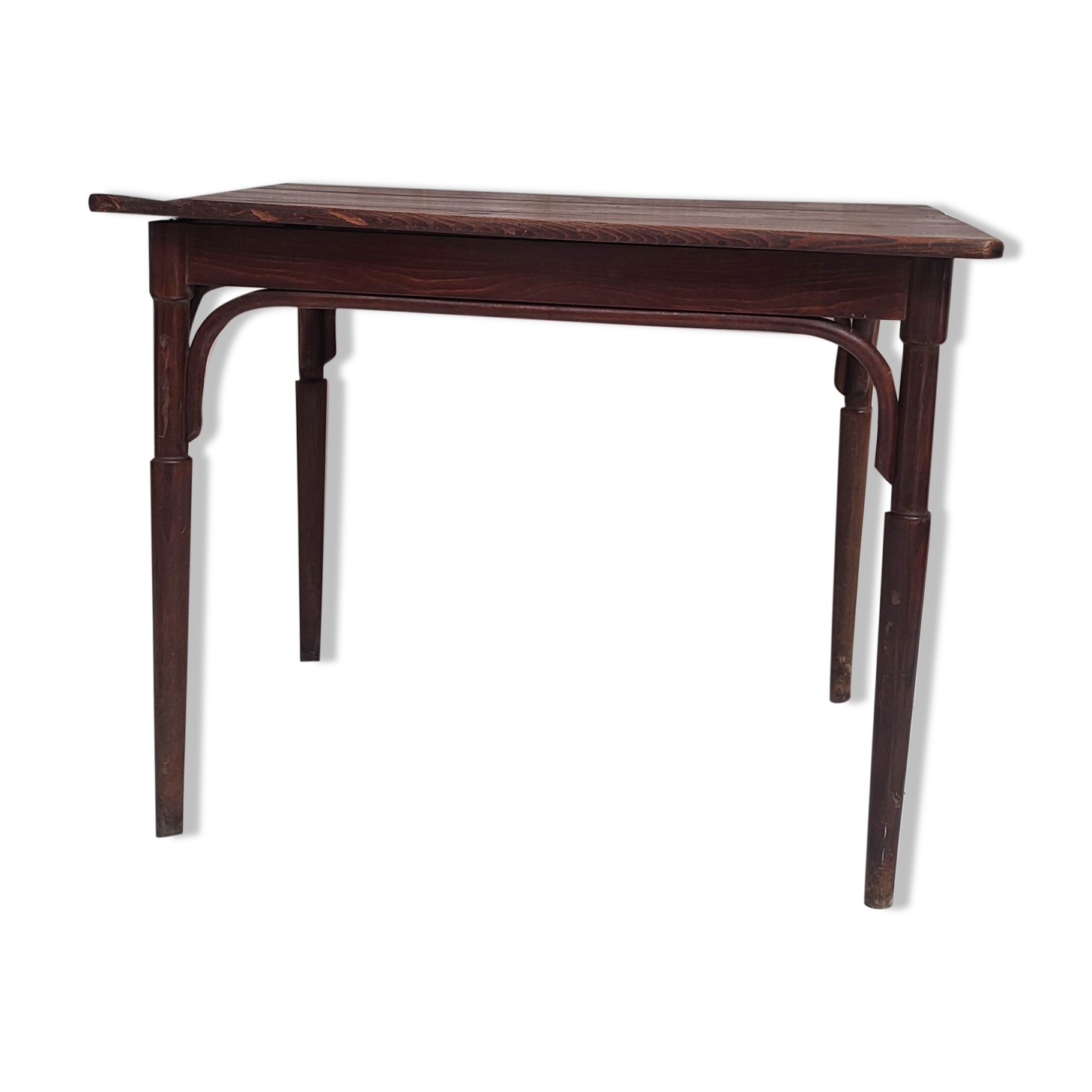 Curved wood bistro table