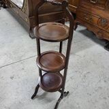 Folding mahogany cake stand