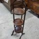 Folding mahogany cake stand