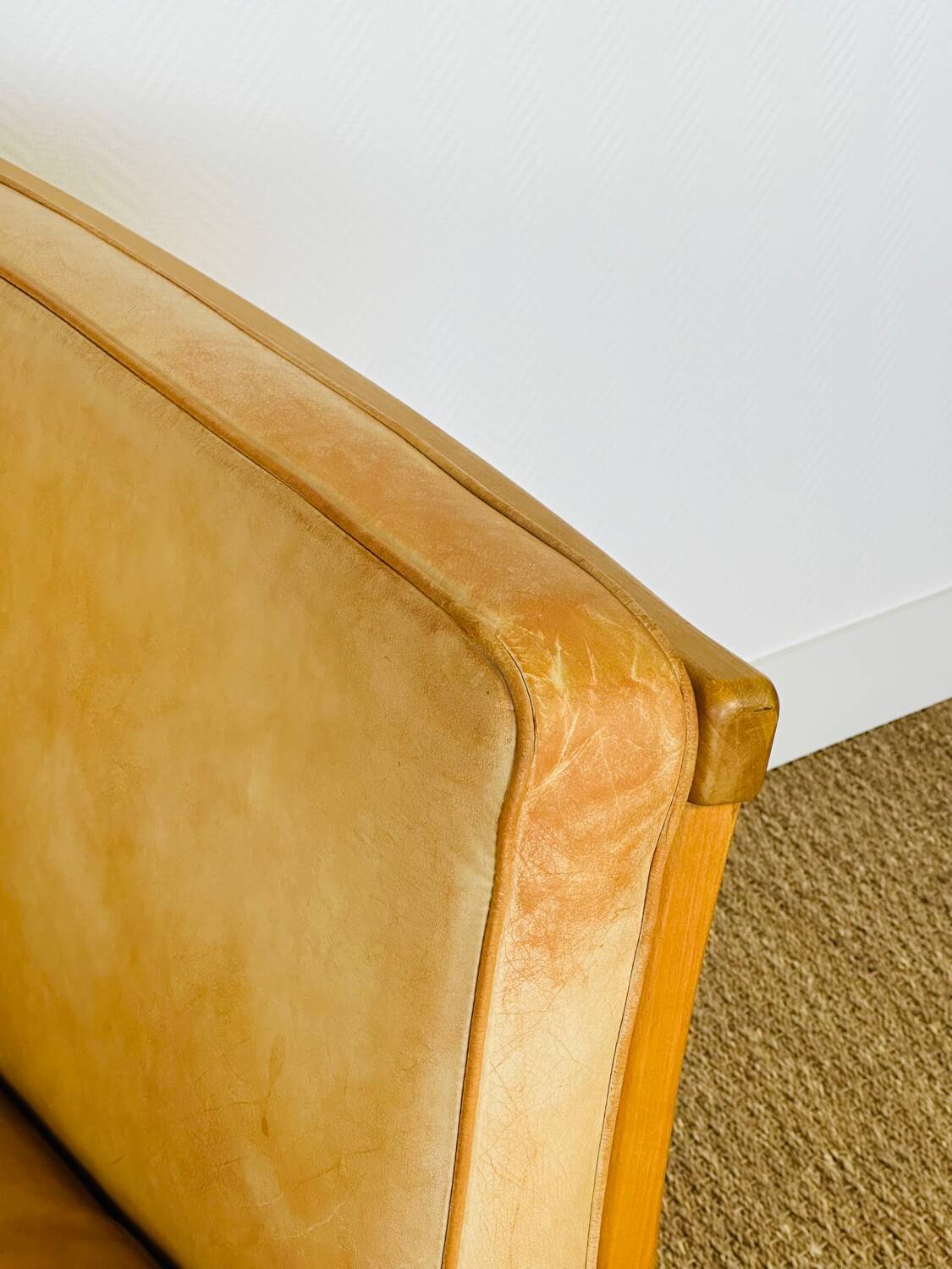 Vintage Scandinavian leather sofa Stoby 1960