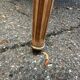 Round extendable dining table Louis XVI stripped in walnut 1960 190cm