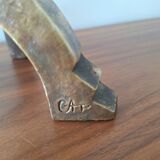 Anton Prinner pair of bronze andirons, Shaman model, statuettes vi