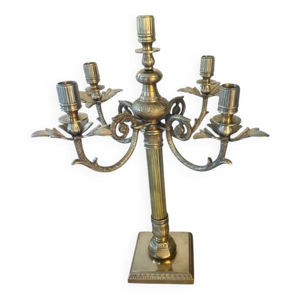 Chandelier bronze et laiton 56cm