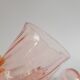Set de 4 verres à eau en verre rose torsadé vintage