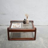 Vintage teak and glass coffee table