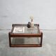 Table basse vintage en teck et verre