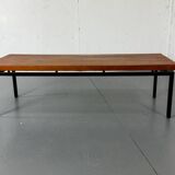 Minimalistic Mid Century Modernist Teak and Steel Coffee Table, 1960s