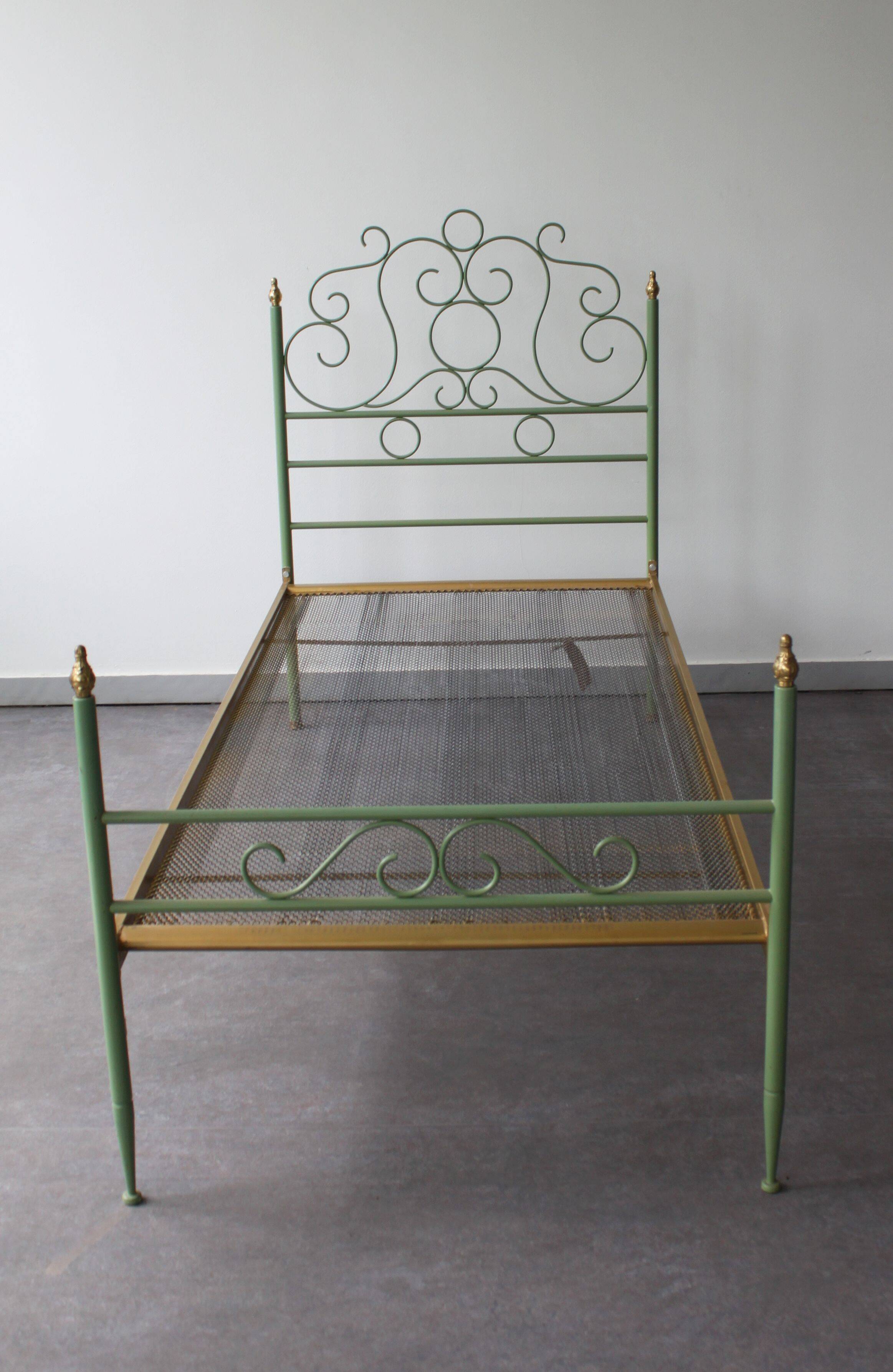 Wrought iron bed, Italy, 1960s.