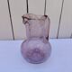 Blown glass pitcher with bubbles, Biot glassware style, vintage.