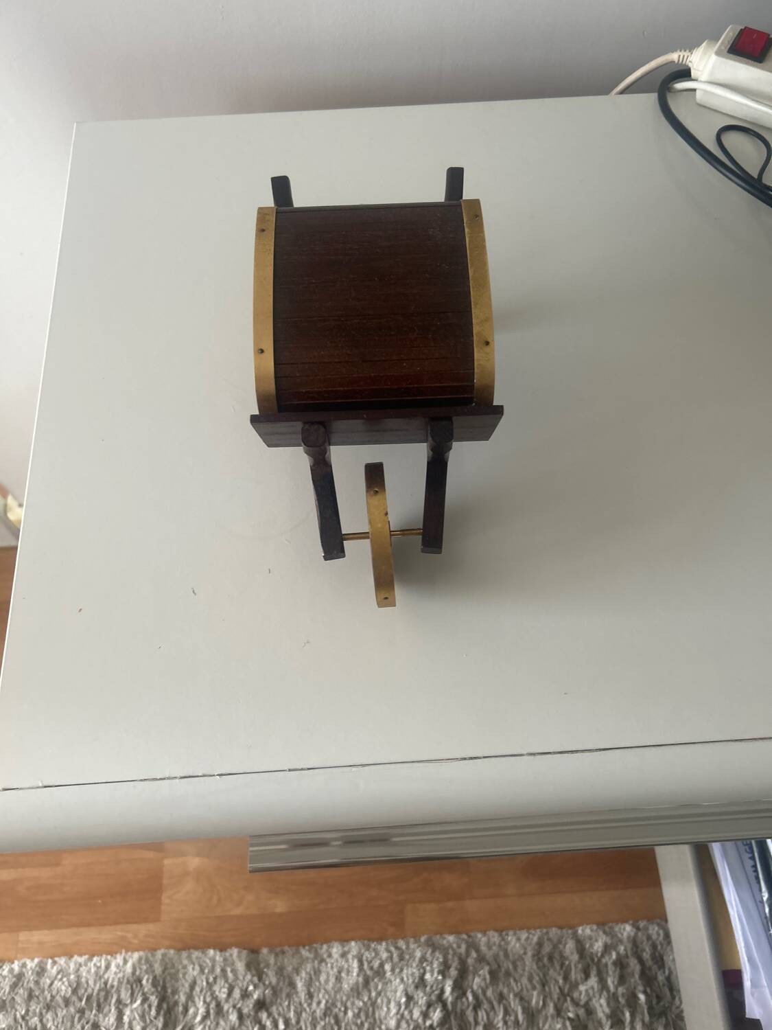 Wheelbarrow cigarette box with ashtray