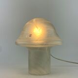 White clear glass peill and putzler mushroom table lamp