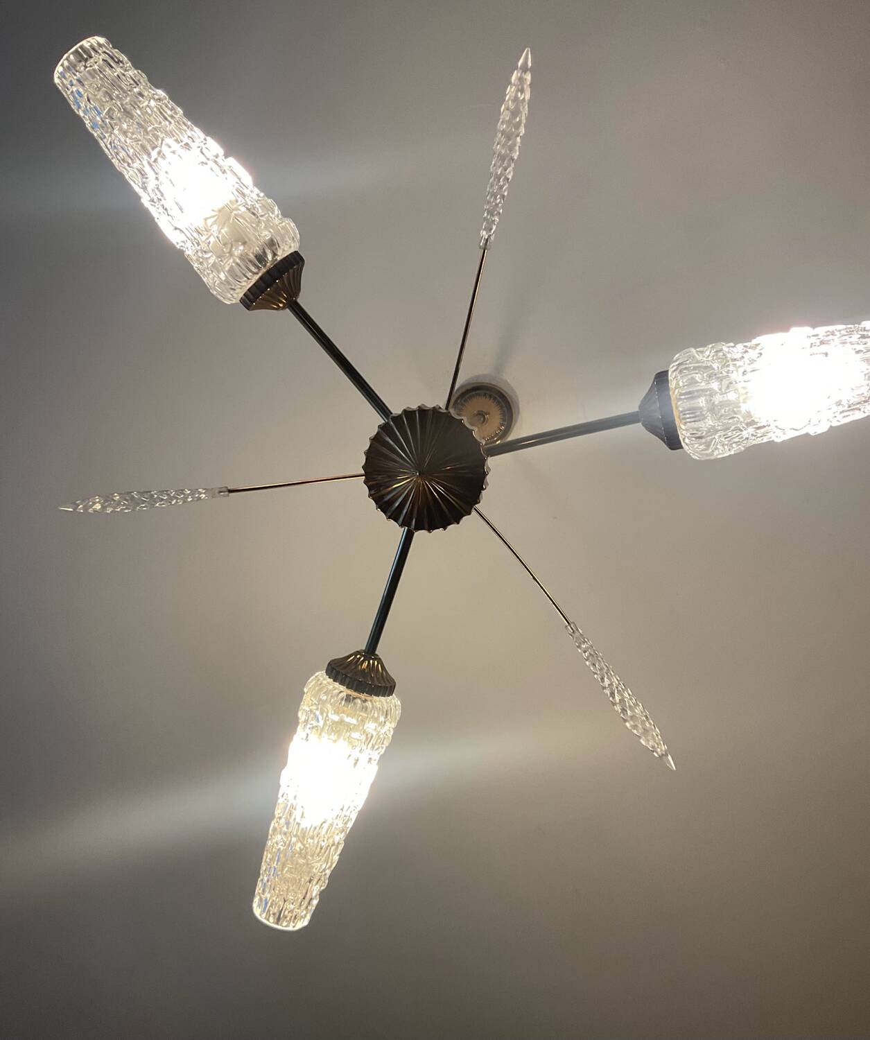 Vintage brass chandelier from the 50s-60s