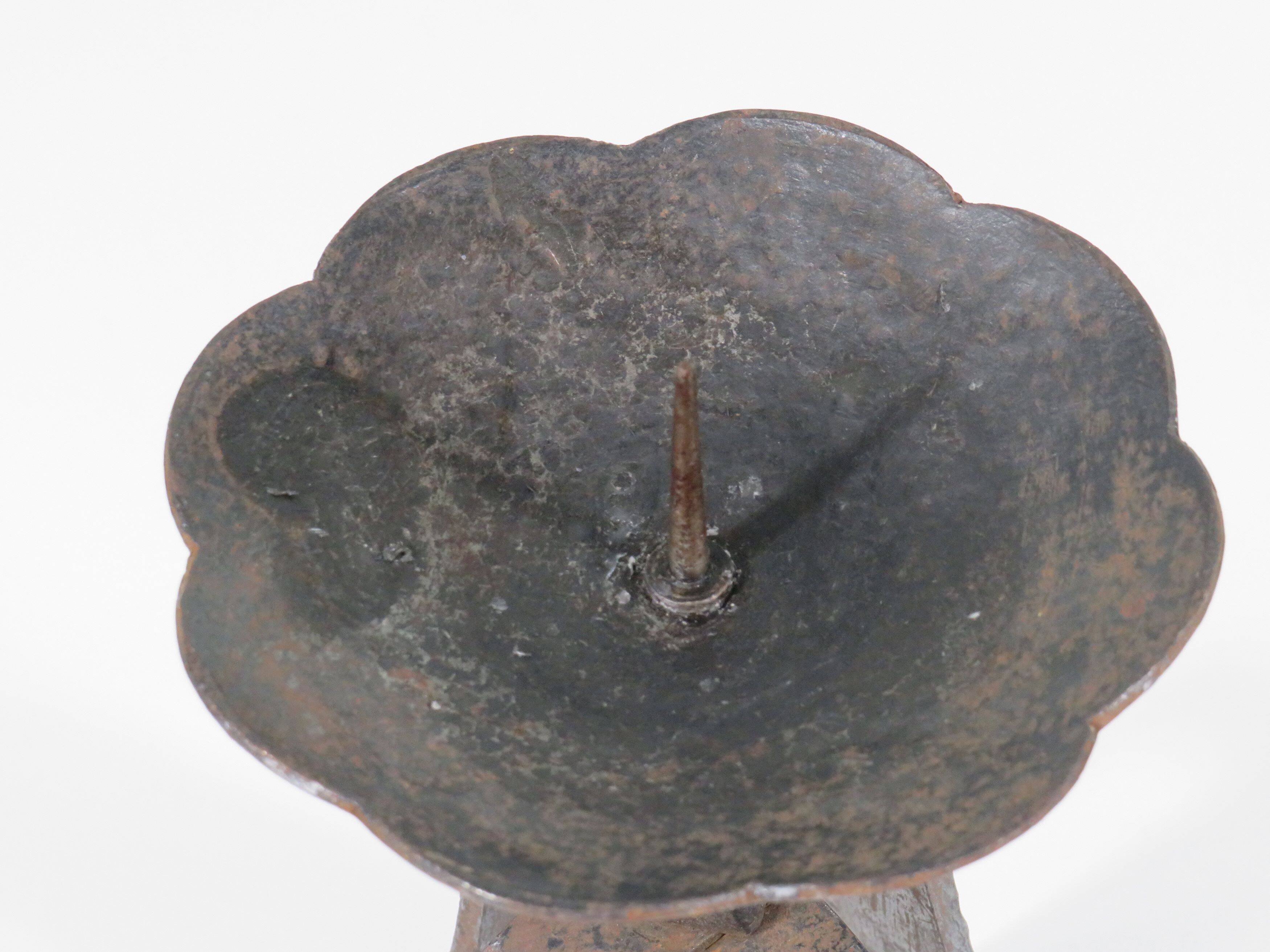 Hand forged vintage and brutalist candlestick