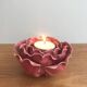 Vintage barbotine candle holder rare rose shape
