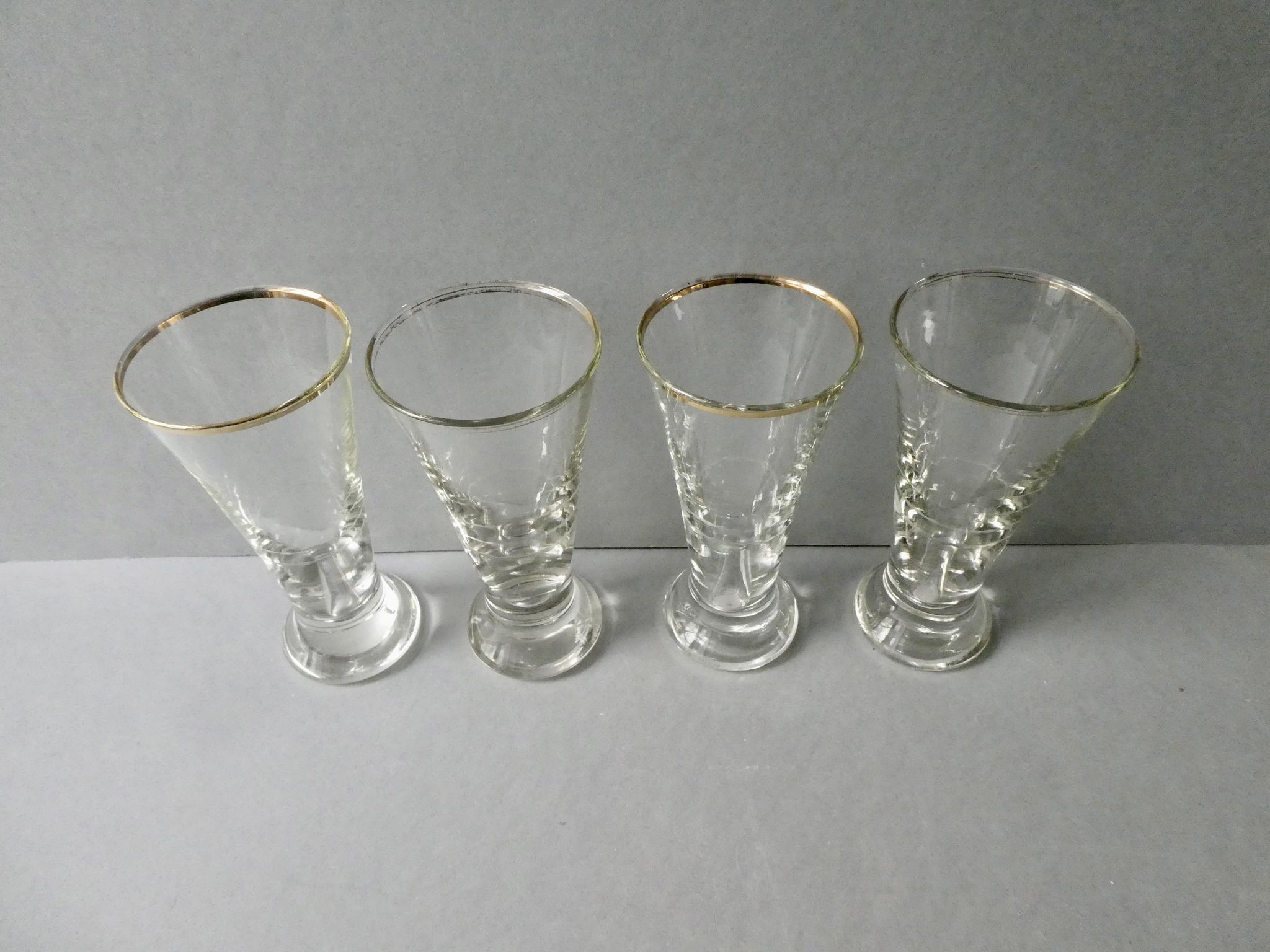 4 verres de bistrot, à pastis, à Ricard, années 40