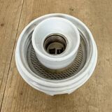 Vintage Porcelain Ceiling Light with Milk Glass , 1950s