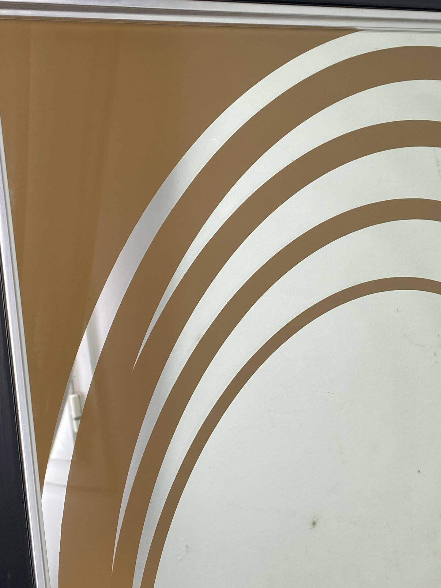 Grand miroir  Op Art, années 70,  Made in England