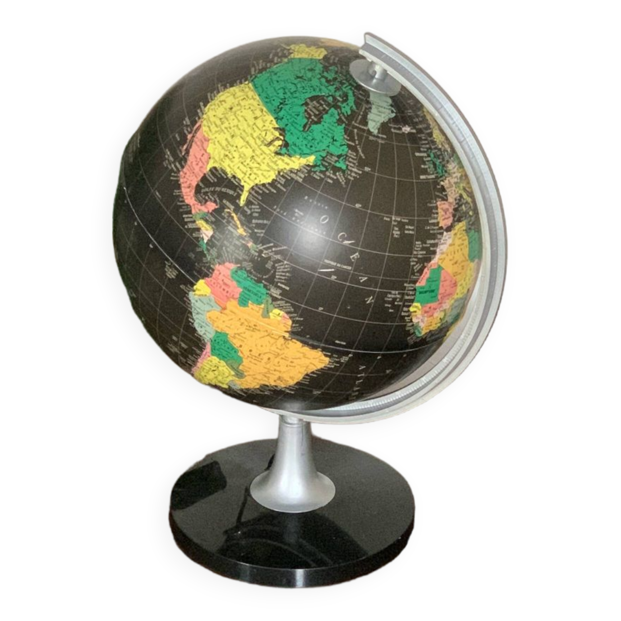 Globe Terrestre Vintage Mappemonde Lumineuse Scan Globe Danemark