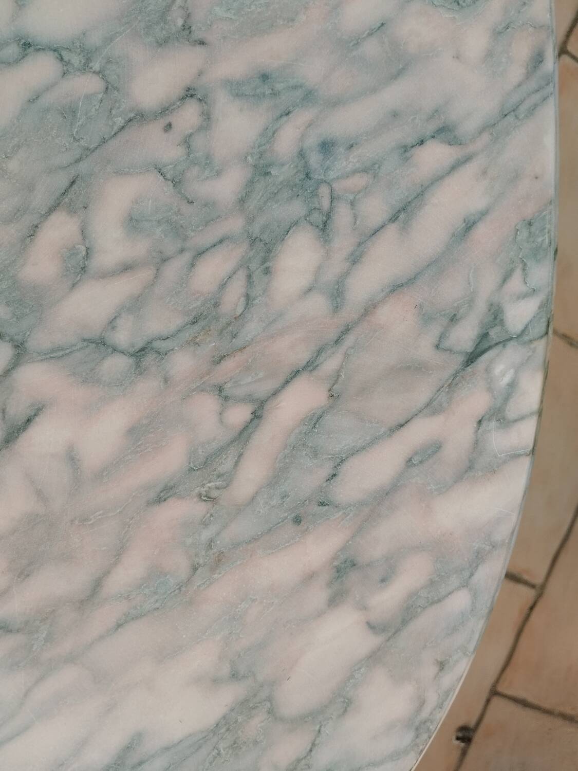 Antique Louis XVI style coffee table with marble top