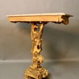 Marble top console and its rocaille style mirror
