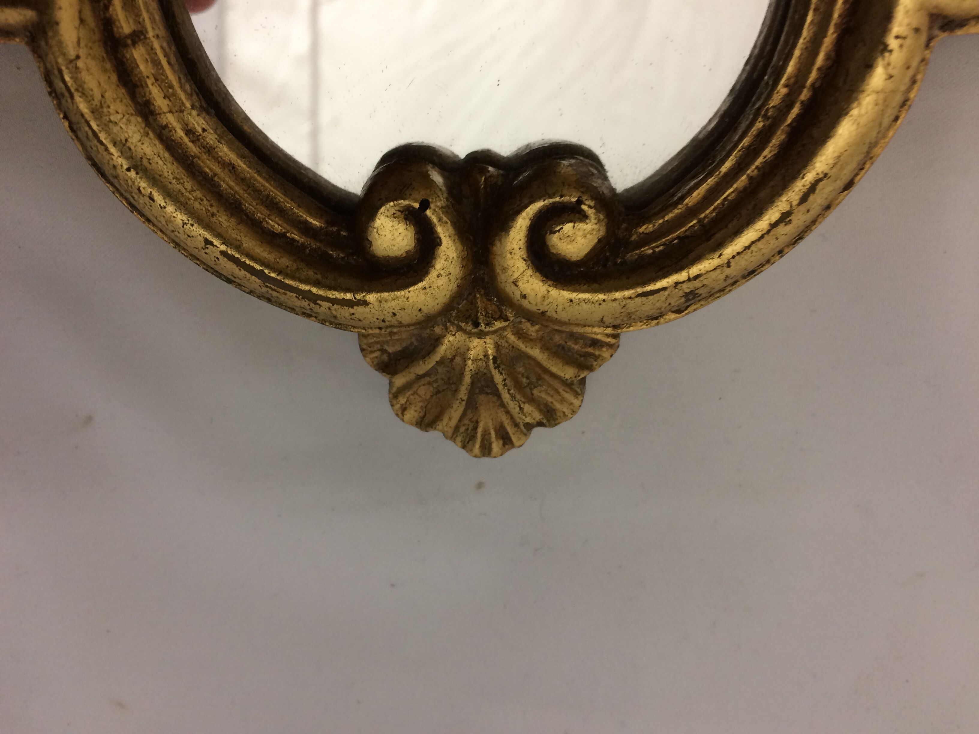 Gilded wooden mirror - 39x16cm