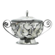 Sugar bowl, postmodernism, silver-plated brass, HEFRA, Poland, 1970s