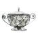 Sugar bowl, postmodernism, silver-plated brass, HEFRA, Poland, 1970s