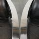 Set of two cowhide leather Aviator design armchairs with aluminium