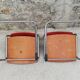 Duo de chaises rouges cantilever tubes chromés