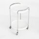 Vintage side table on casters. Chrome-plated iron and plastic. France, 1970s
