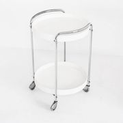 Table d'appoint vintage à roulettes. Fer chromé et plastique. France, 1970s