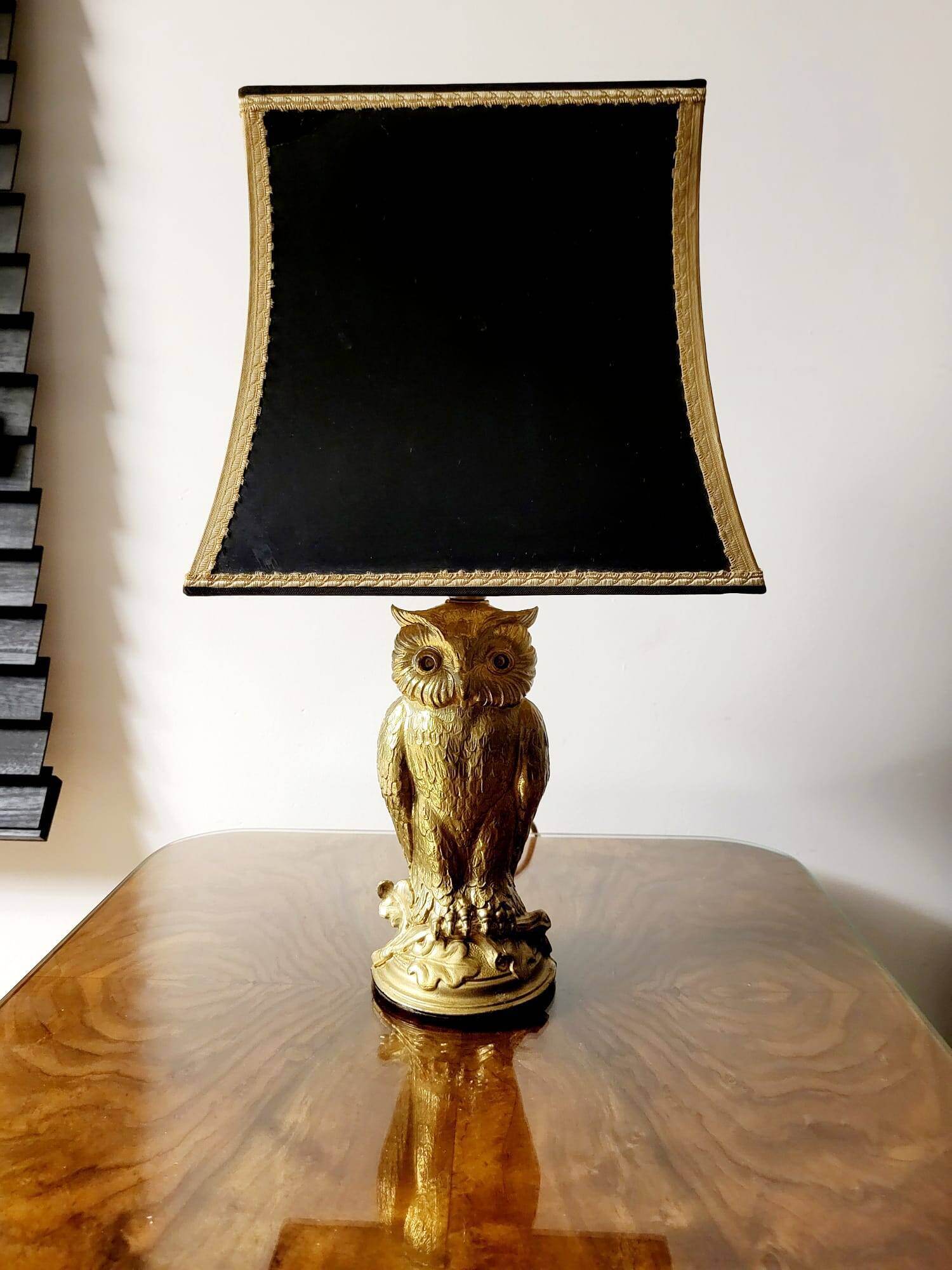 Vintage uilenlamp Deknudt (belgië), L&L WMC – Loevsky & Loevsky, gesigneerd