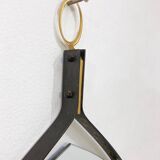 Mid-Century Modern Brass and Steel Drop-Shaped Mirror, Italy, 1970s