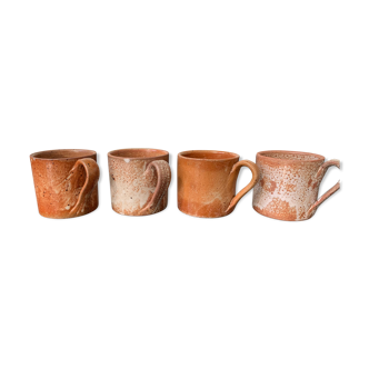 4 sandstone cups