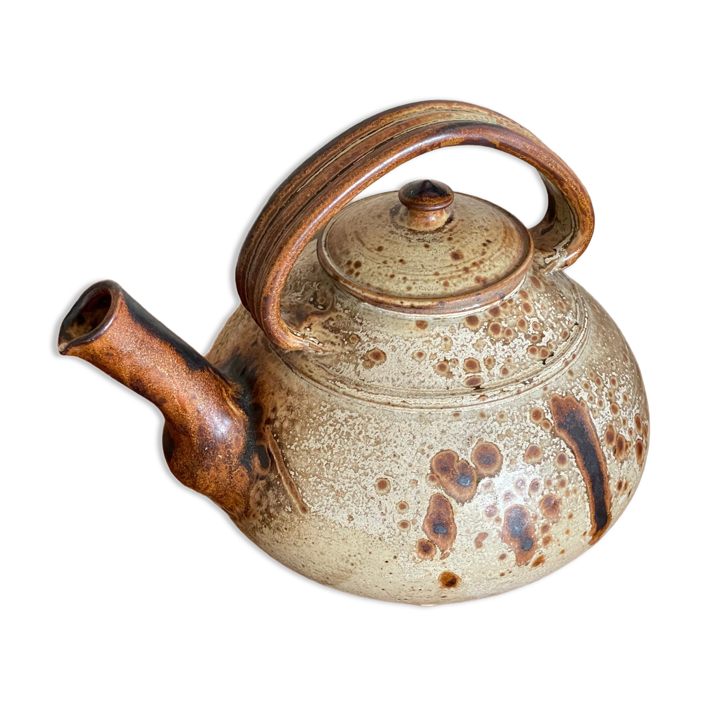 Pyrity sandstone teapot Signed JP