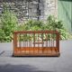 Folding wooden baby park on wheels, vintage park