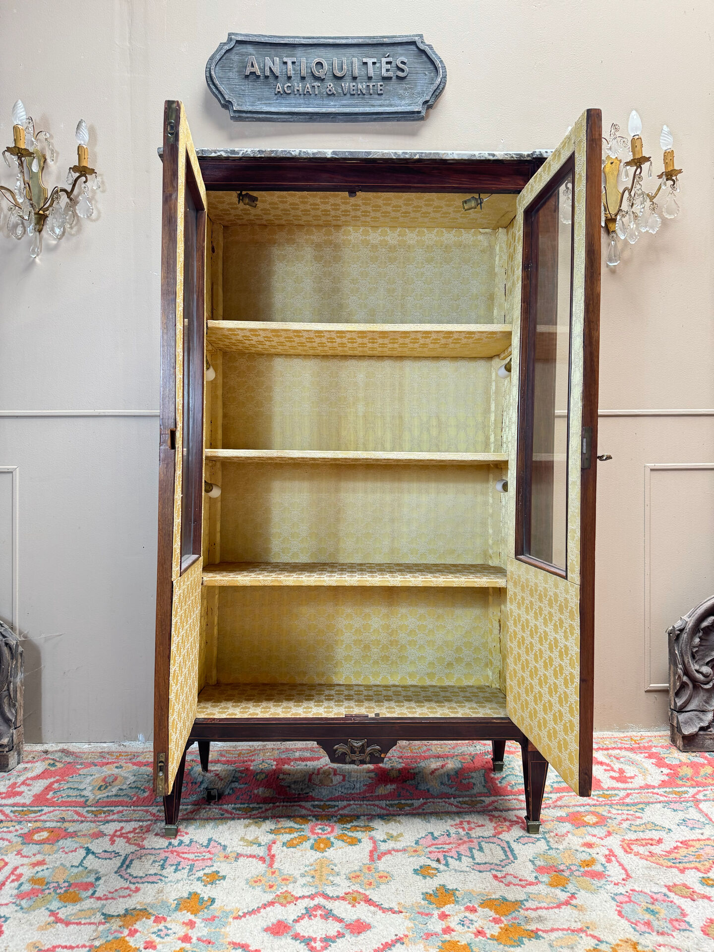 VITRINE EN MARQUETERIE D’ÉPOQUE LOUIS XVI XVIII EME SIÈCLE