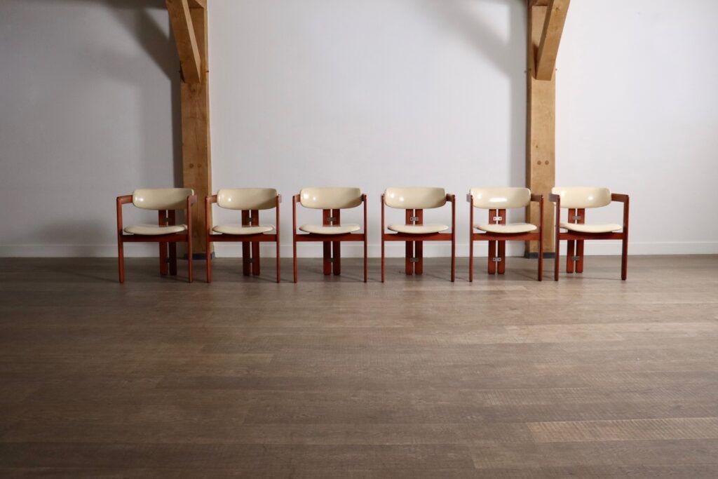 Ensemble de 6 chaises Augusto Savini Pamplona pour Pozzi, Italie 1965