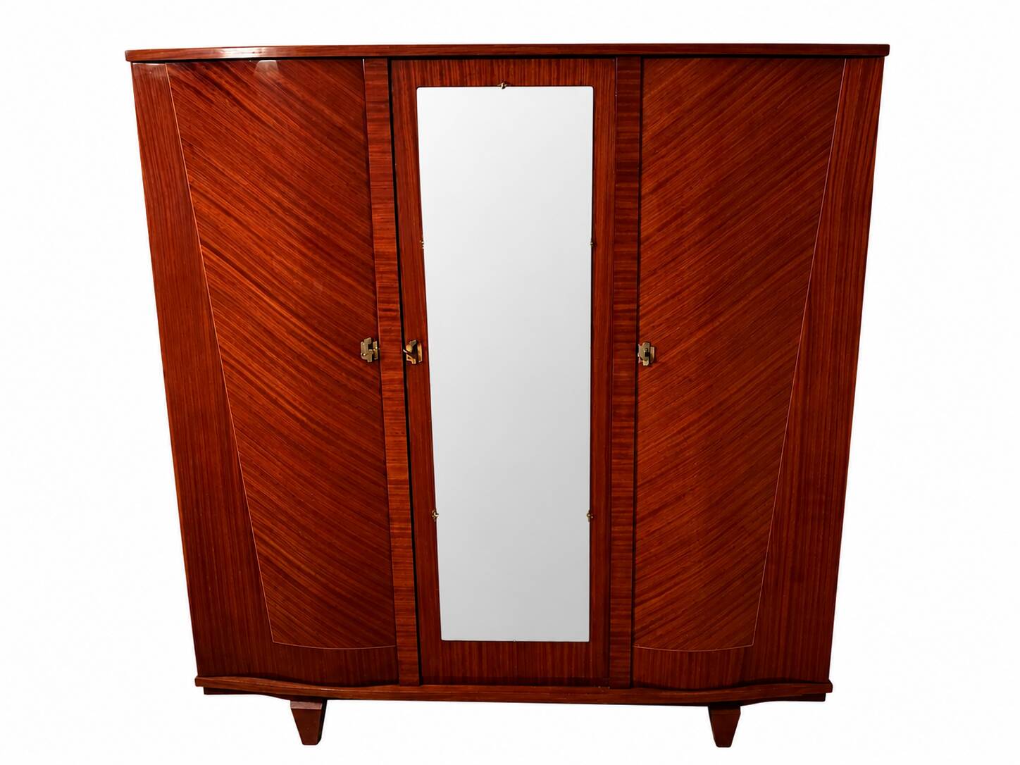 Varnished wooden wardrobe with marquetry