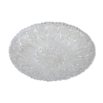 Chiseled glass dish