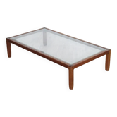 Table basse en bois et verre, XXeme