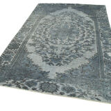 Handmade antique turkish 1970s 180 cm x 290 cm grey carpet