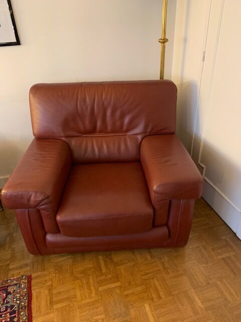 Pair of leather armchairs